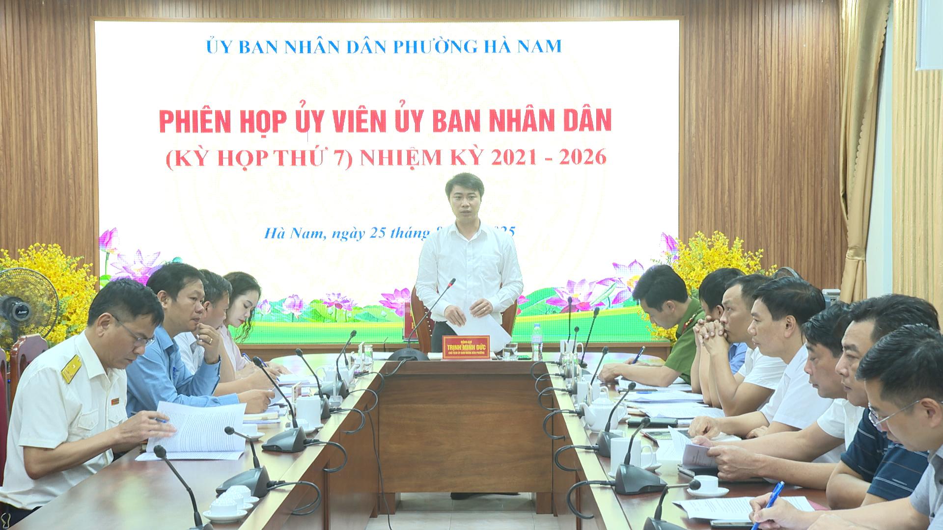 UBND phường Hà Nam tổ chức phiên họp uỷ viên uỷ ban nhân dân (kỳ họp thứ 7) nhiệm kỳ 2021 – 2026